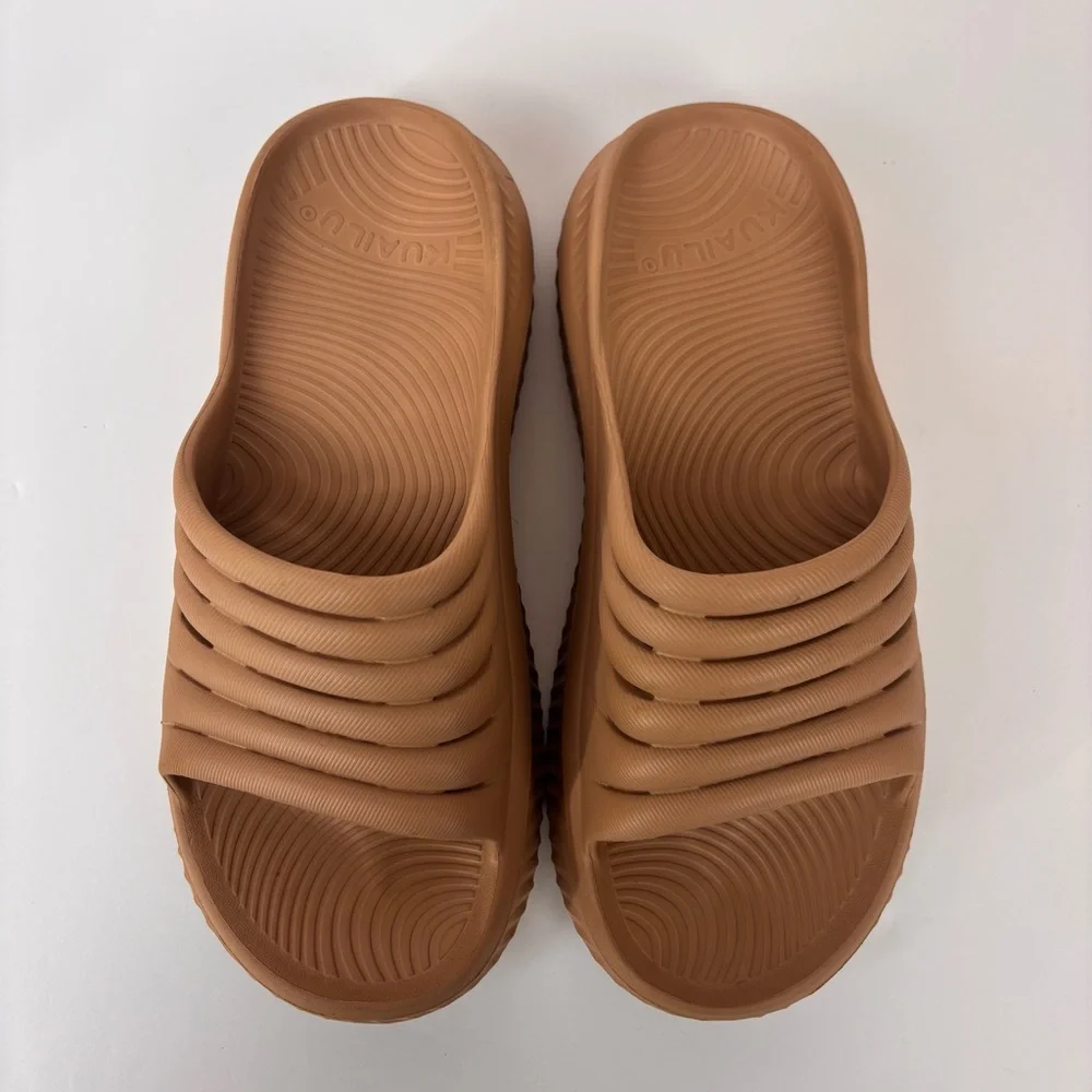 KuaiLu Recovery Slide Sandals Comfort Orthopedic Support Plantar Fasciitis Tan 8 - Picture 5 of 14
